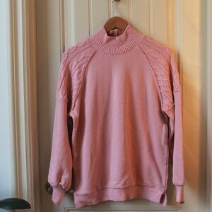 Women's Pink Mock Neck Sweater/Sweatshirt